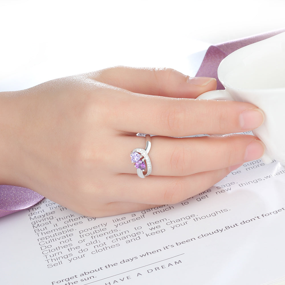 Custom Double Birthstone Ring