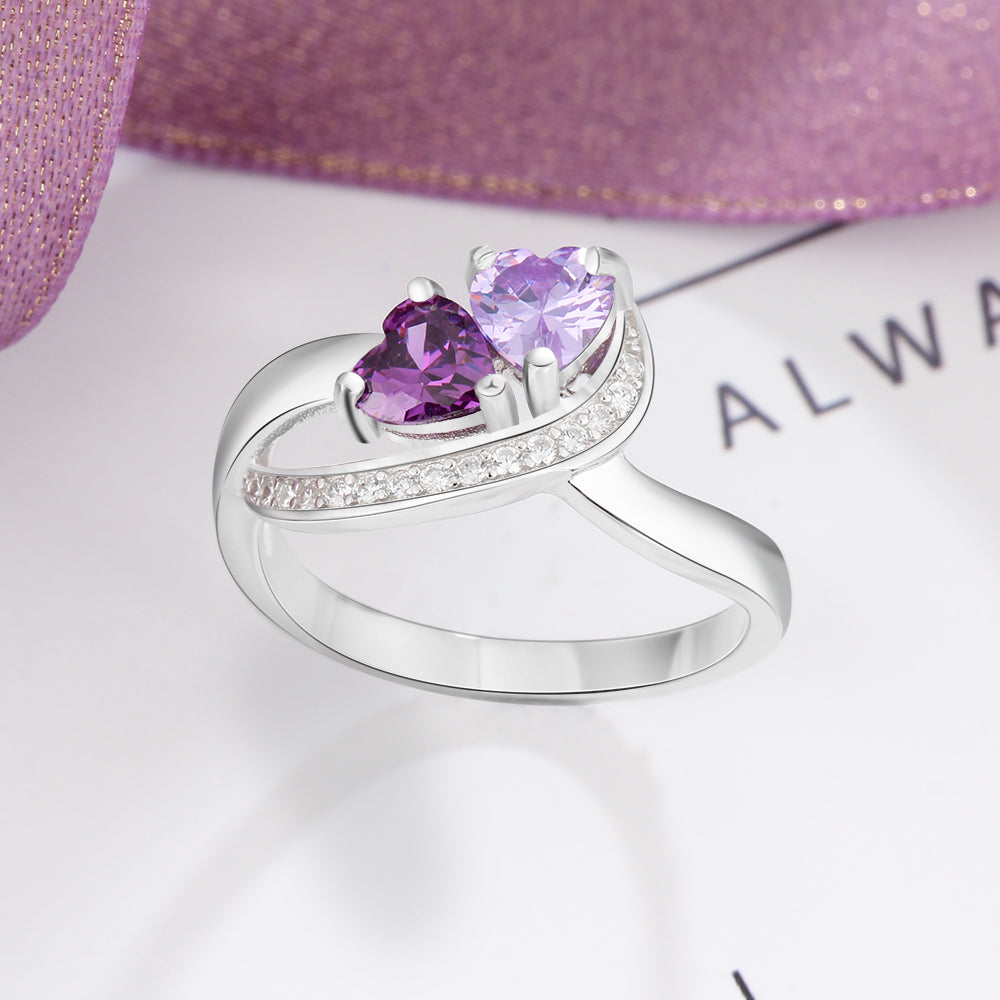 Custom Double Birthstone Ring