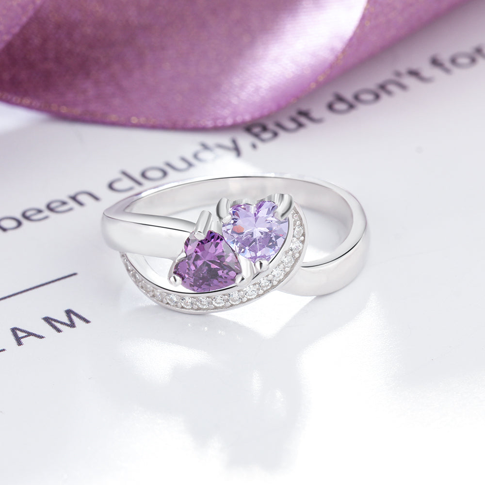 Custom Double Birthstone Ring