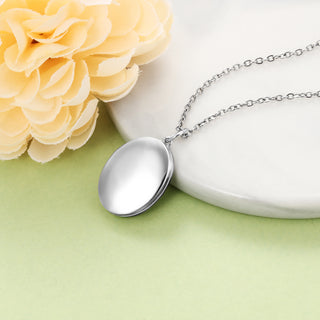 Personalized Rhodium Plated Photo Necklace