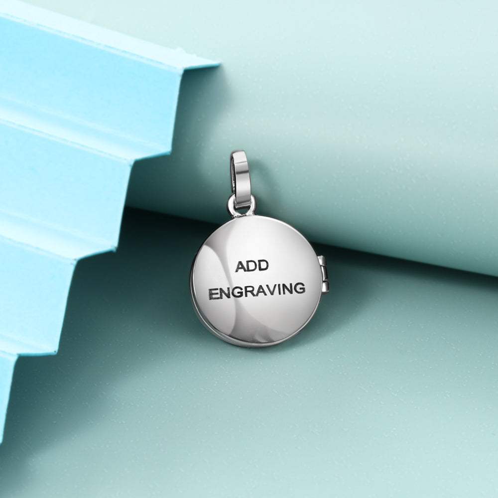 Personalized Rhodium Plated Photo Necklace