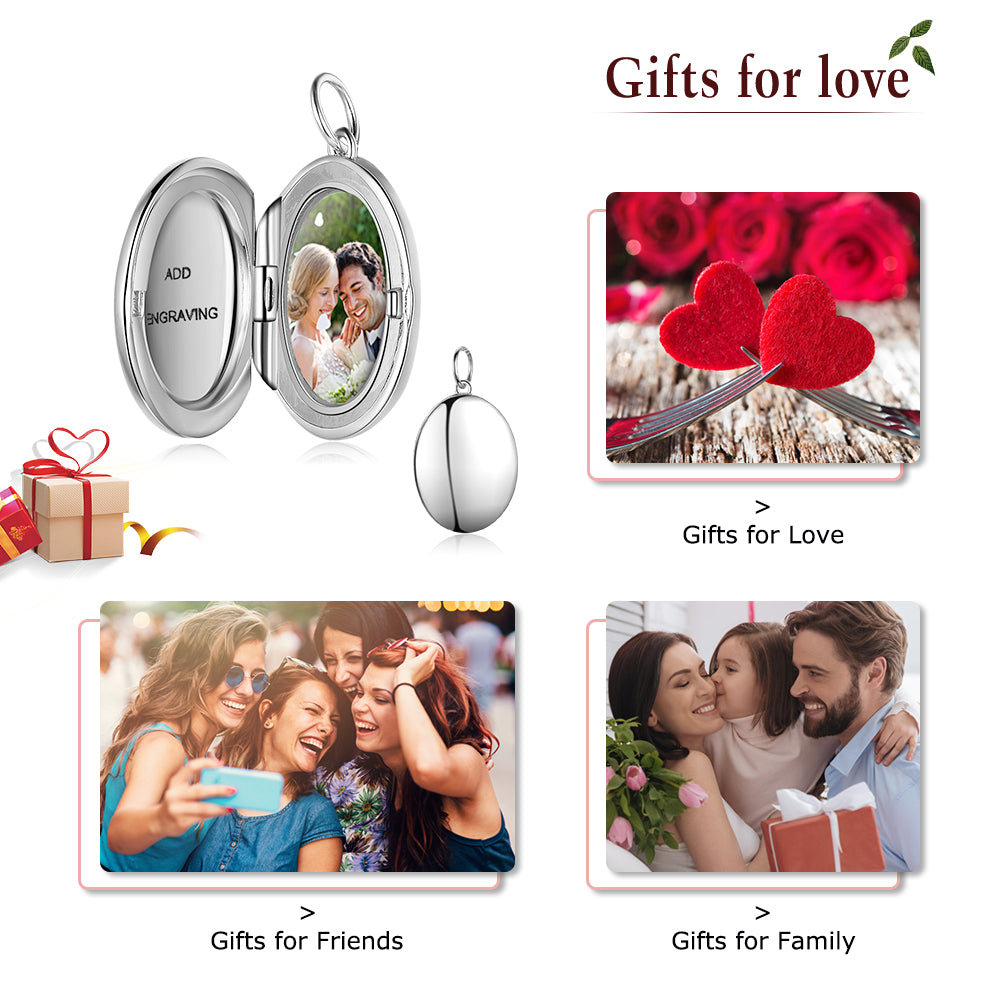 Personalized Rhodium Plated Photo Necklace