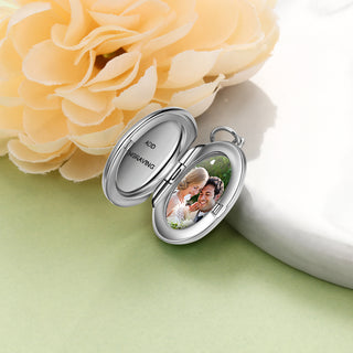 Personalized Rhodium Plated Photo Necklace