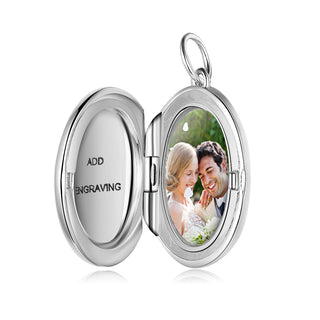 Personalized Rhodium Plated Photo Necklace