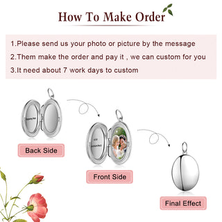 Personalized Rhodium Plated Photo Necklace