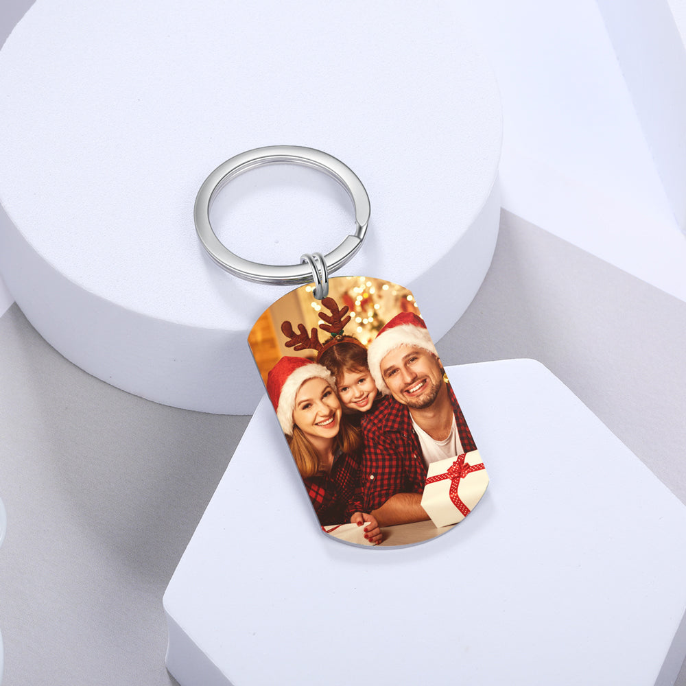 Personalized Stainless Steel Photo Keychain