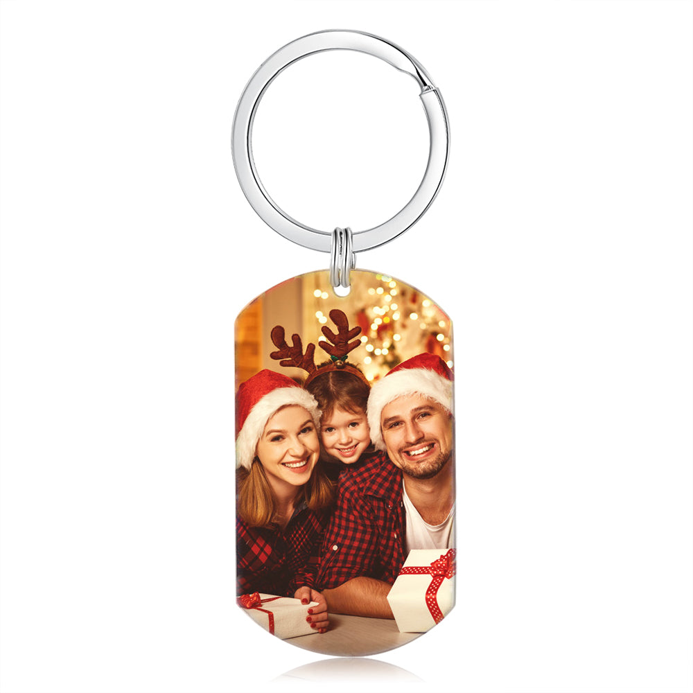 Personalized Stainless Steel Photo Keychain