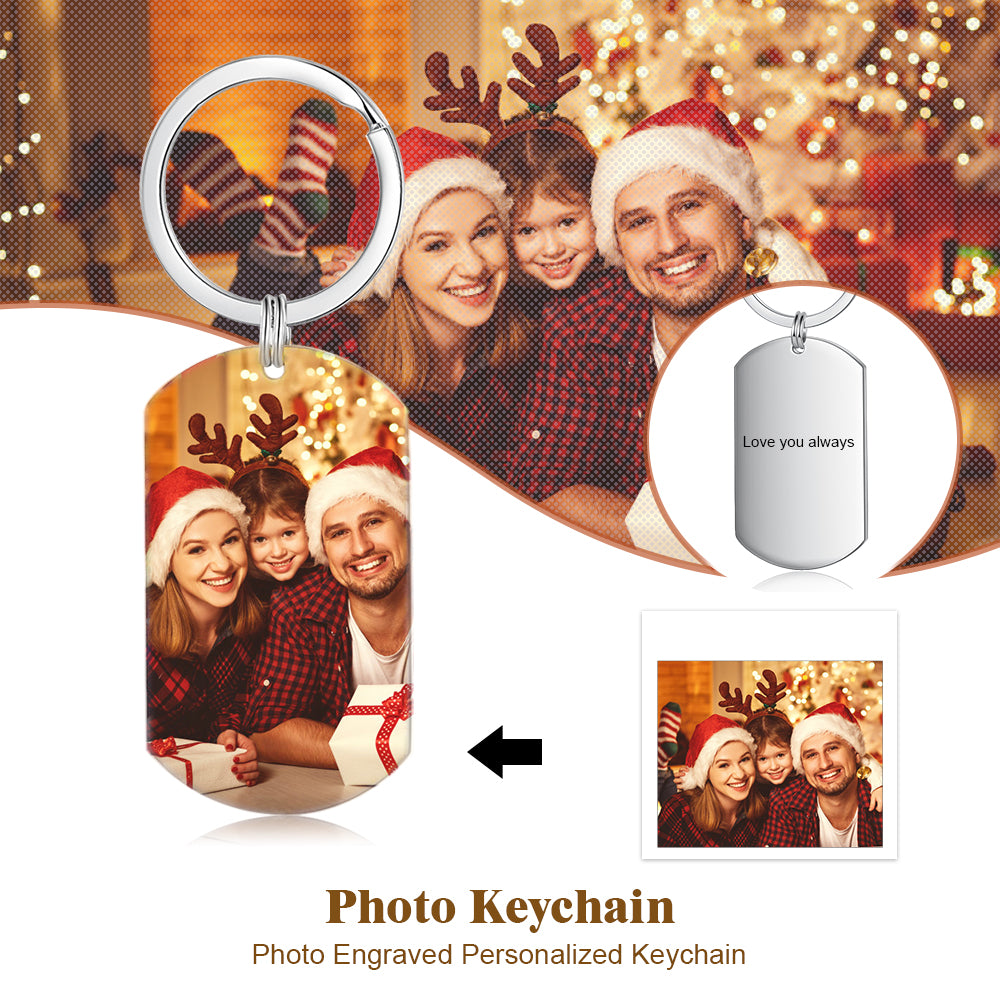 Personalized Stainless Steel Photo Keychain