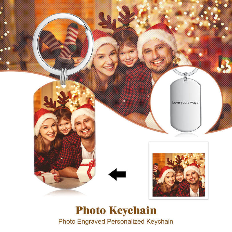 Personalized Stainless Steel Photo Keychain