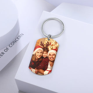 Personalized Stainless Steel Photo Keychain
