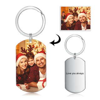 Personalized Stainless Steel Photo Keychain