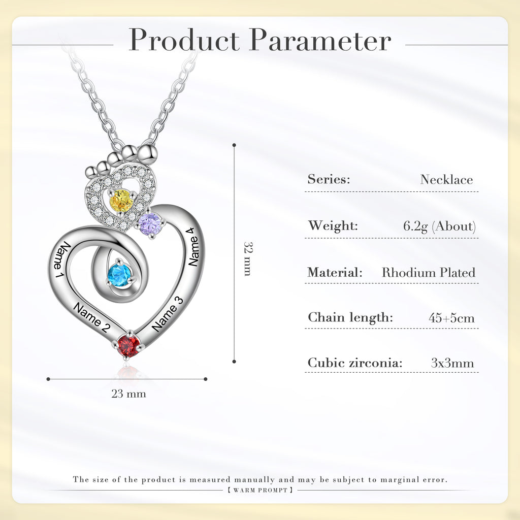 Custom Foot Heart Necklace
