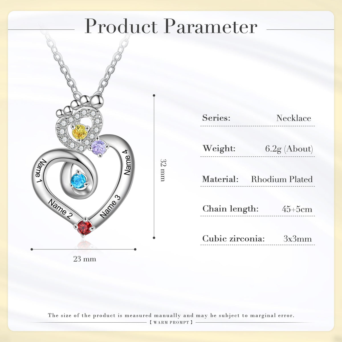 Custom Foot Heart Necklace