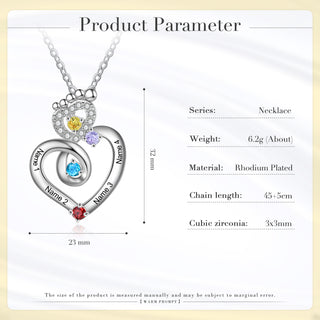 Custom Foot Heart Necklace