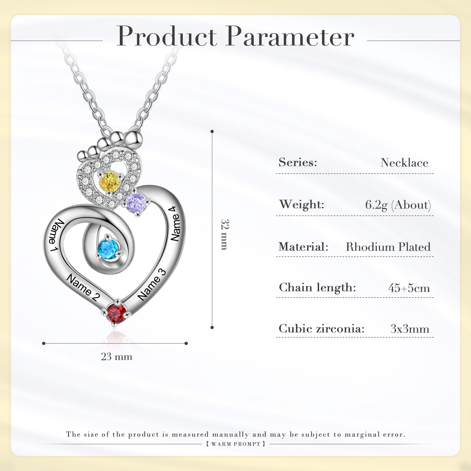 Custom Foot Heart Necklace