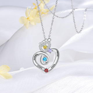 Custom Foot Heart Necklace