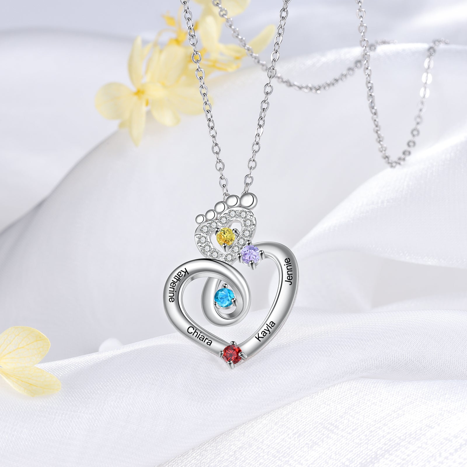 Custom Foot Heart Necklace