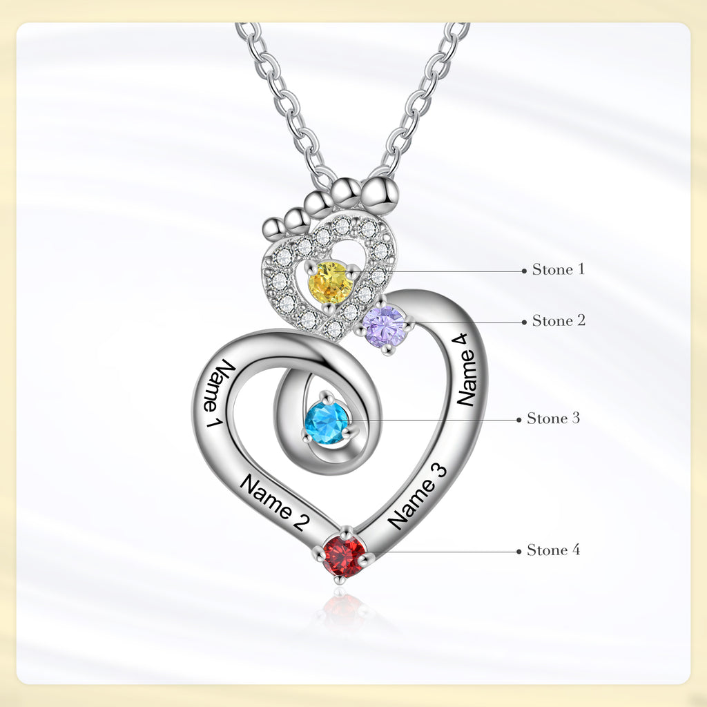Custom Foot Heart Necklace