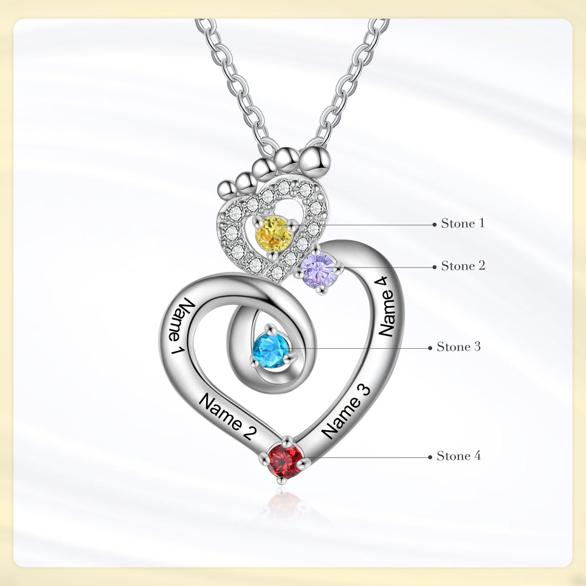 Custom Foot Heart Necklace