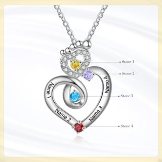 Custom Foot Heart Necklace