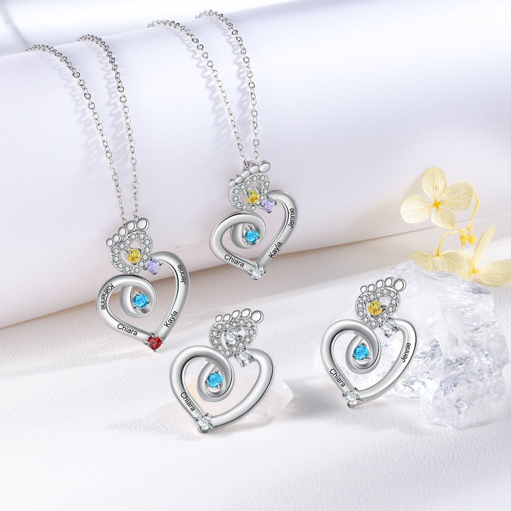 Custom Foot Heart Necklace