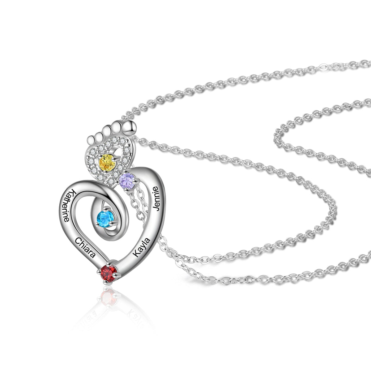 Custom Foot Heart Necklace