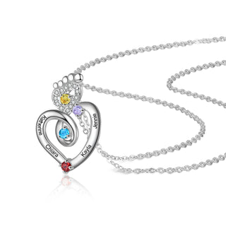 Custom Foot Heart Necklace
