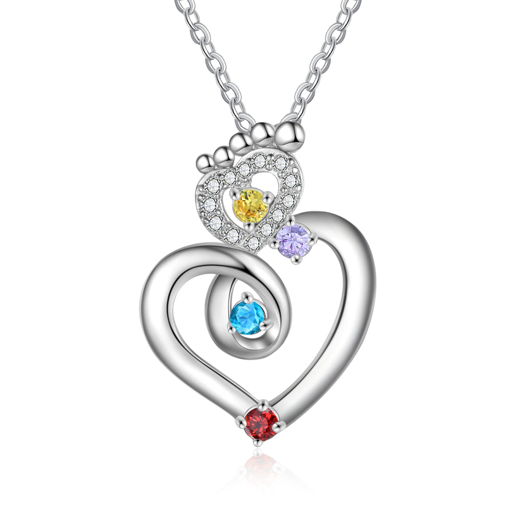 Custom Foot Heart Necklace