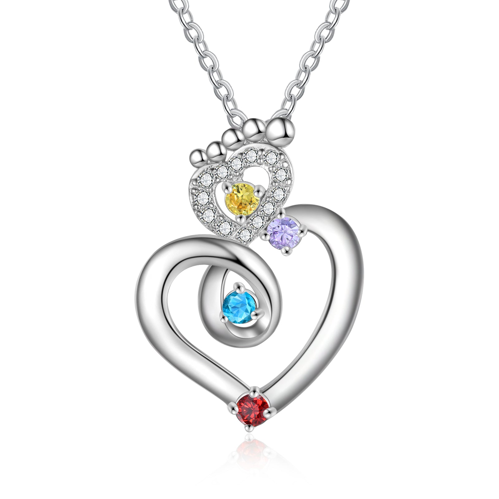 Custom Foot Heart Necklace