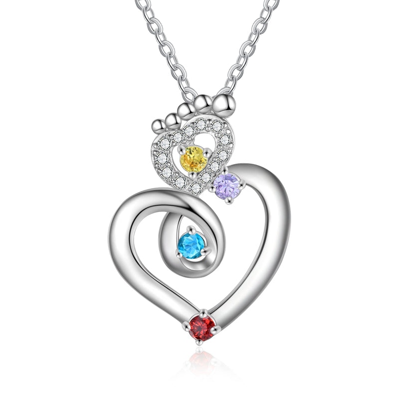 Custom Foot Heart Necklace