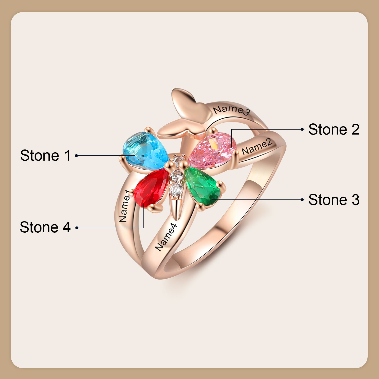 Custom Butterfly Ring