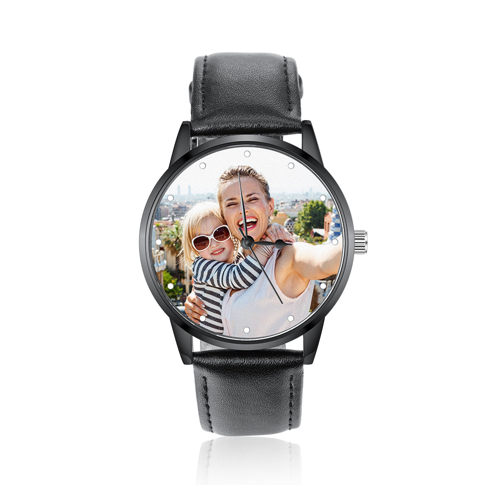 Personalized Alloy Leather Photo Watch