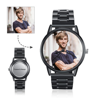 Personalized Alloy Leather Photo Watch