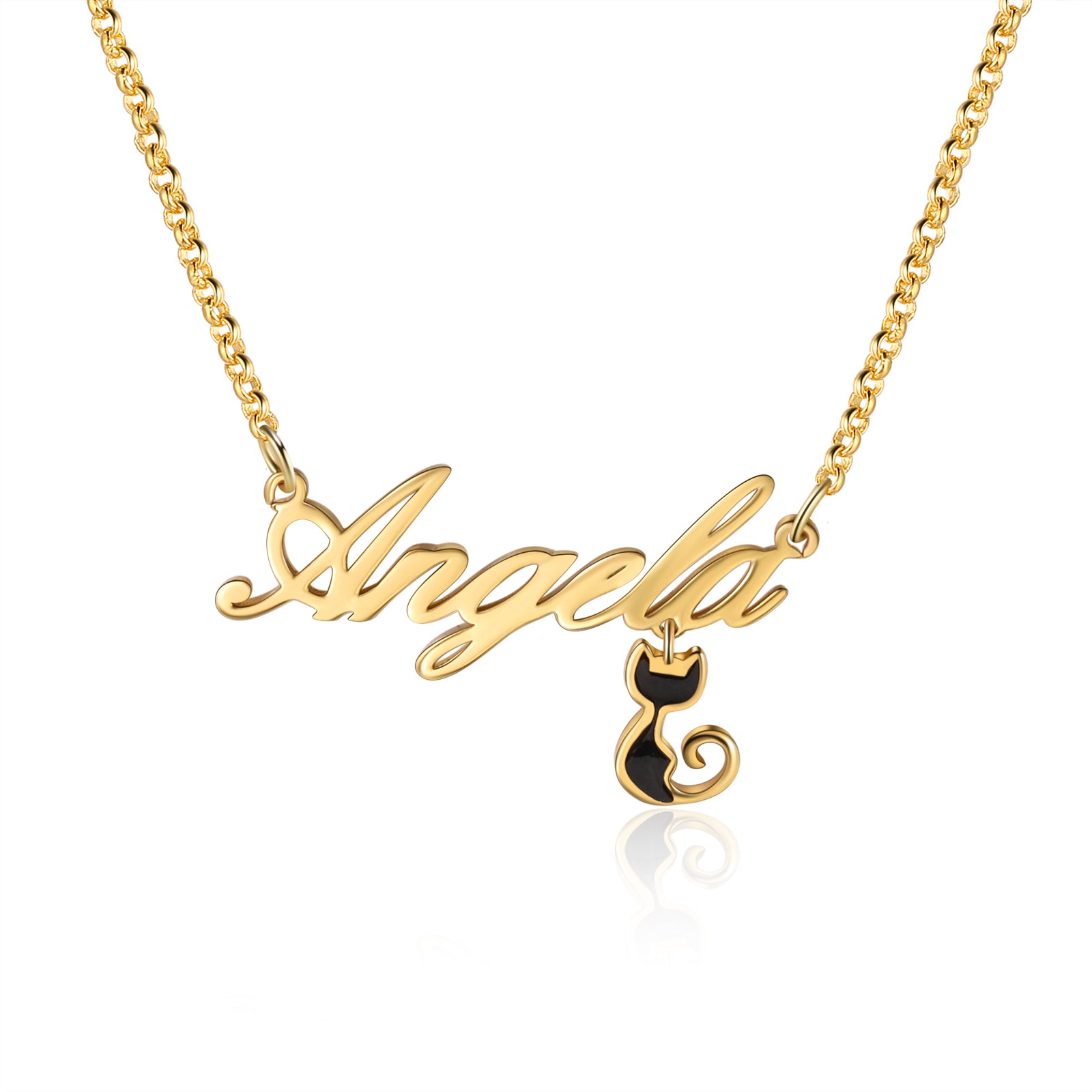 Copper Animal Cat Dog Name Necklcace