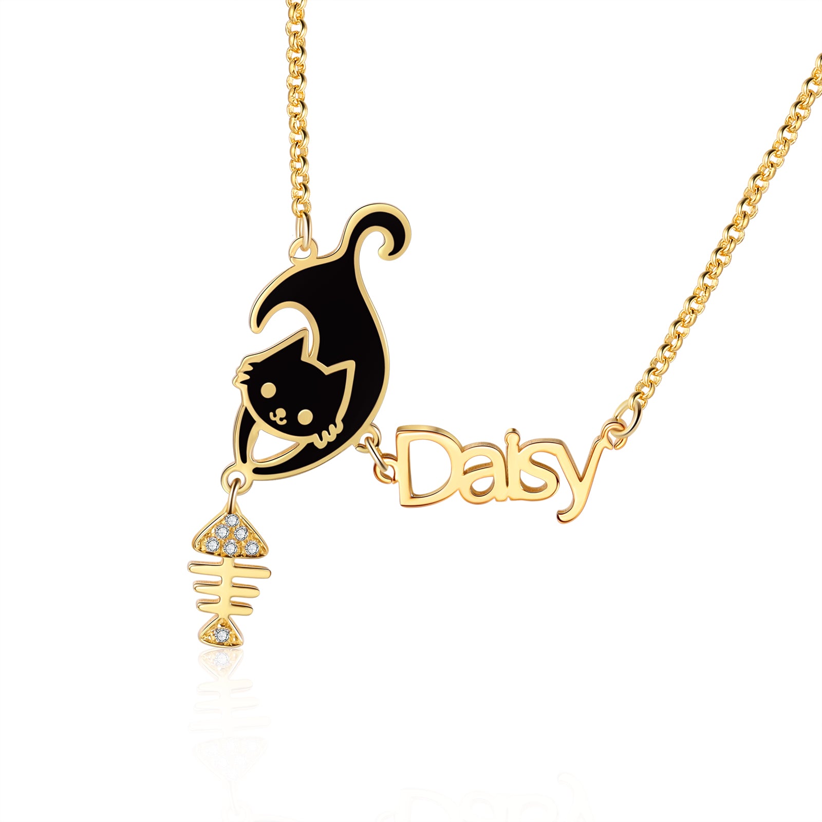 Copper Animal Cat Dog Name Necklcace