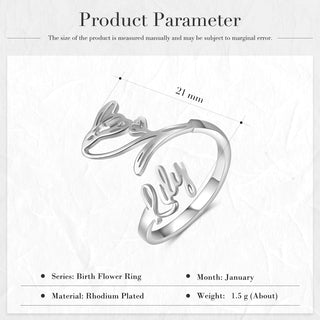 Adjustable  Birthflower Name Ring