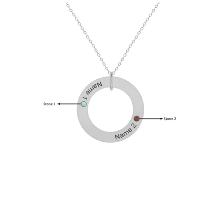 Custom 925 Sterling Silver Circle Necklace