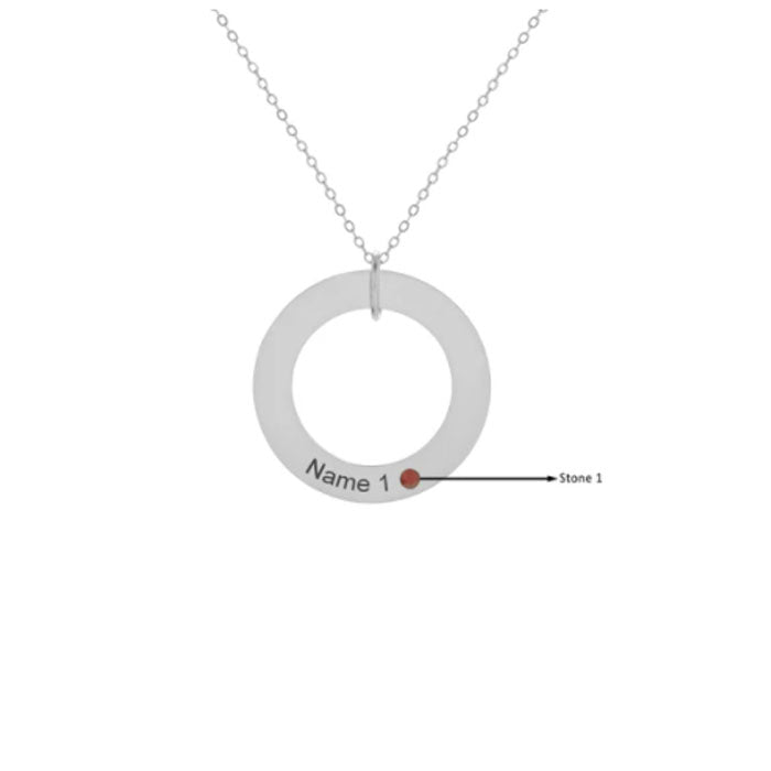Custom 925 Sterling Silver Circle Necklace