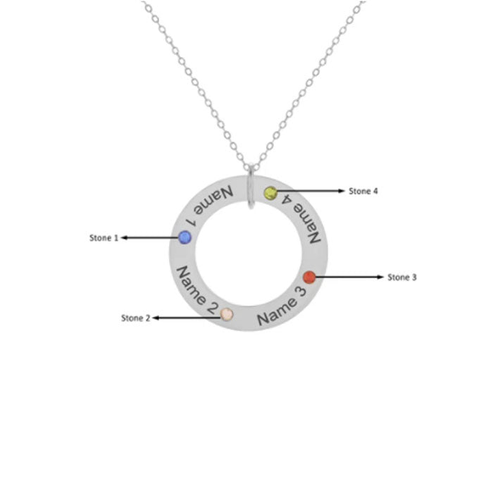 Custom 925 Sterling Silver Circle Necklace
