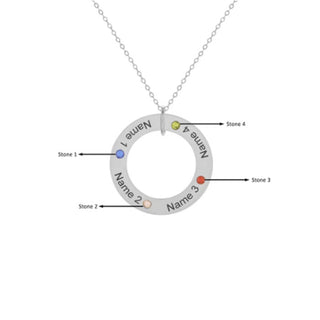 Custom 925 Sterling Silver Circle Necklace