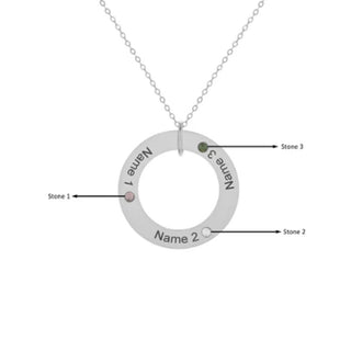 Custom 925 Sterling Silver Circle Necklace