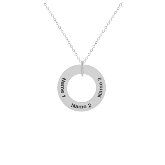 Custom 925 Sterling Silver Circle Necklace