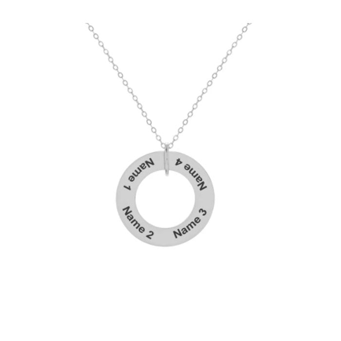 Custom 925 Sterling Silver Circle Necklace