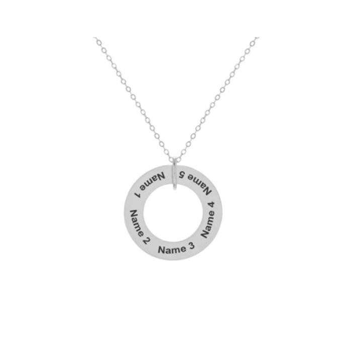 Custom 925 Sterling Silver Circle Necklace
