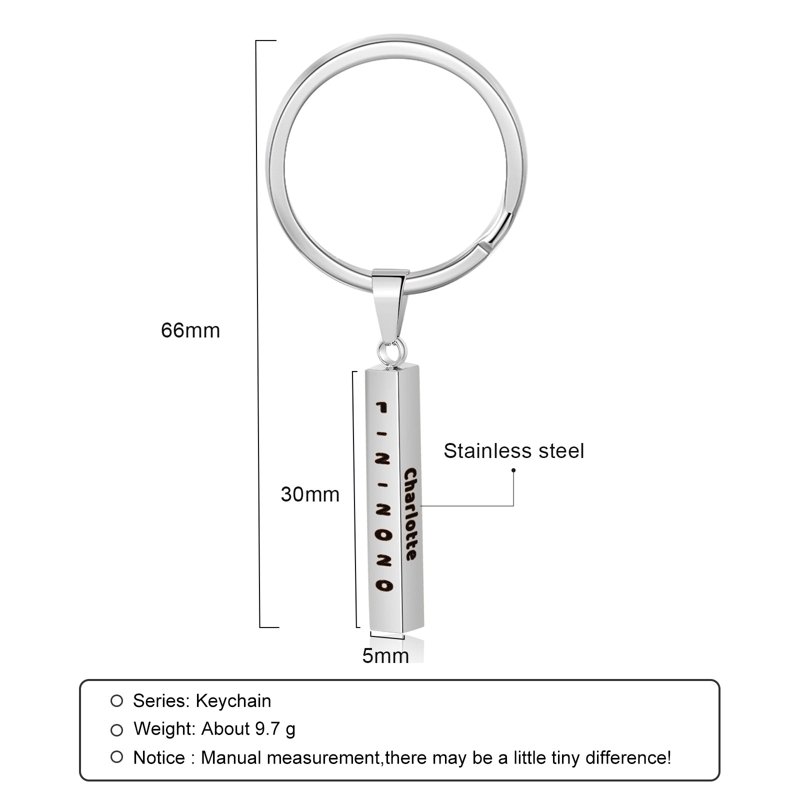 Personalized Stainless Steel Keychain