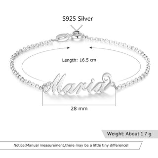 Custom 925 Sterling Silver Name Bracelet