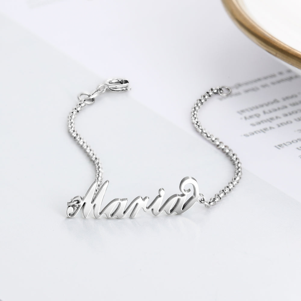 Custom 925 Sterling Silver Name Bracelet