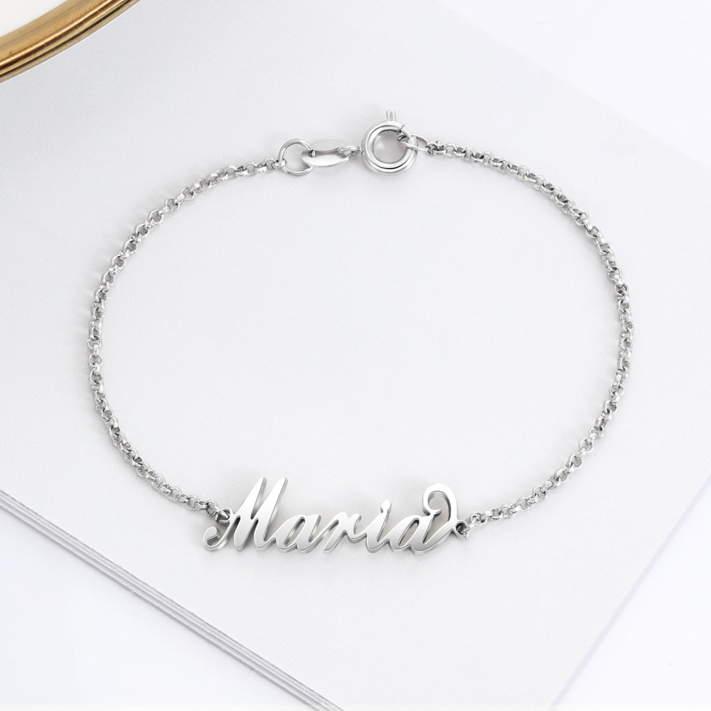 Custom 925 Sterling Silver Name Bracelet