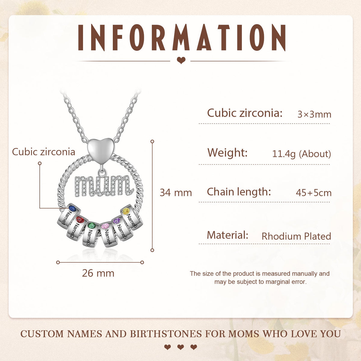 Mother's Gift Custom Mom Necklace