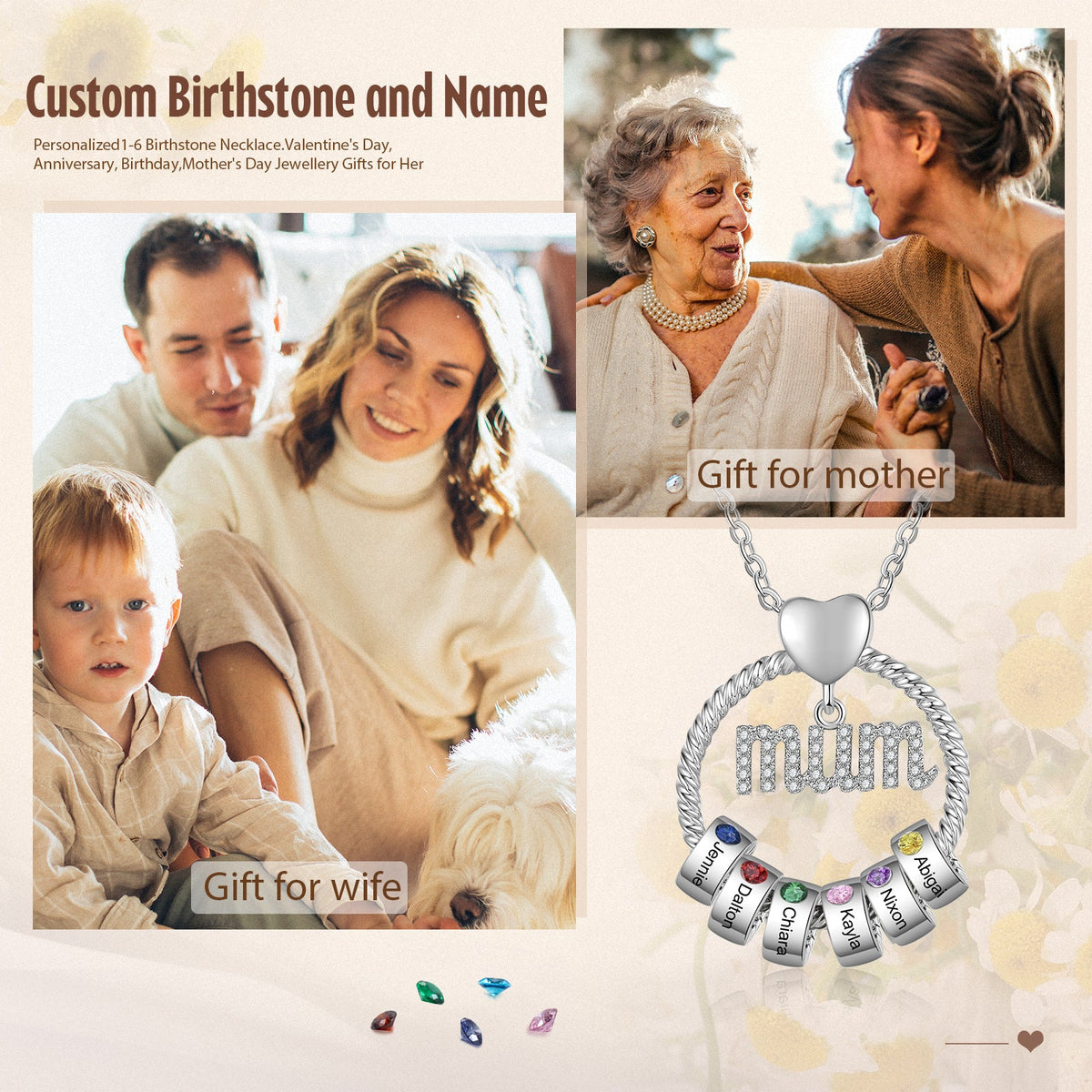 Mother's Gift Custom Mom Necklace